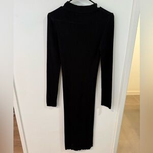 Nasty Gal Black Long Sleeve Knit Dress